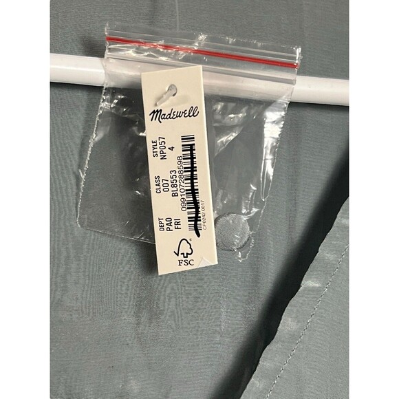 Madewell‎  Bell-Sleeve Wrap Top Blue-Gray Size 4 New  NP057 Faded river - Picture 6 of 14